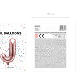 Folieballon J Rose Goud 35 cm