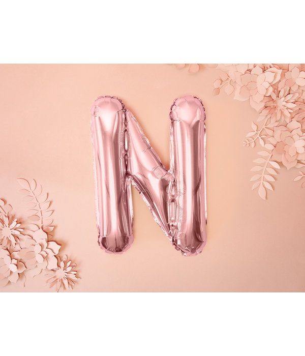 Folieballon N Rose Goud 35 cm