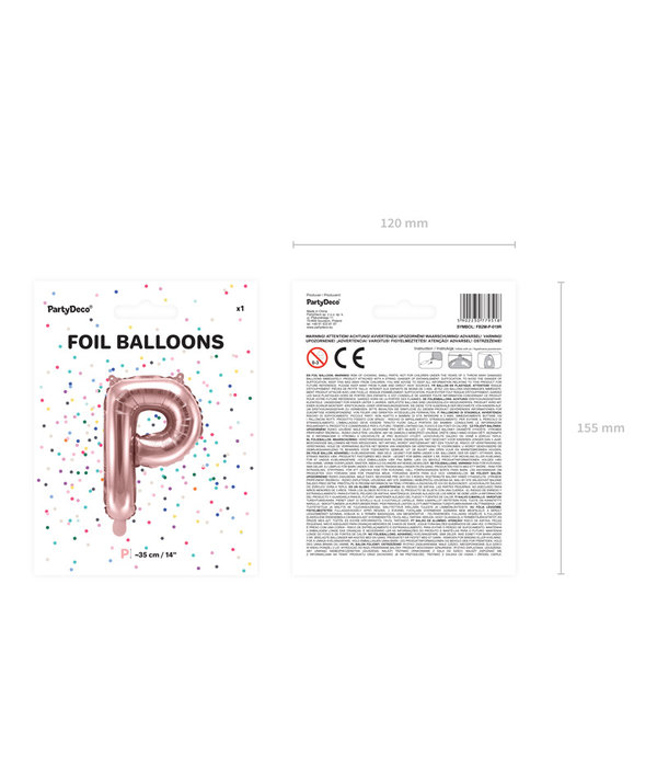 Folieballon P Rose Goud 35 cm