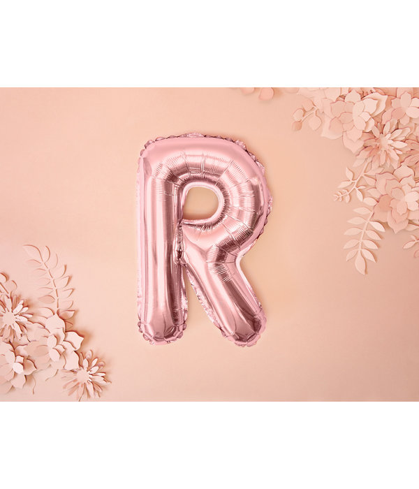 Folieballon R Rose Goud 35 cm