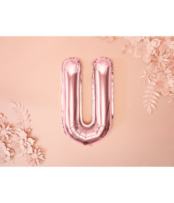 Folieballon U Rose Goud 35 cm