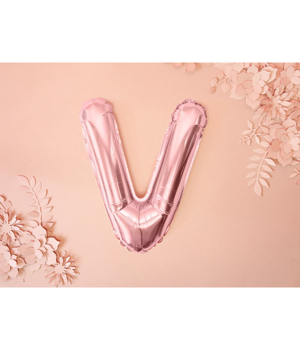 Folieballon V Rose Goud 35 cm