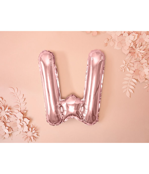Folieballon W Rose Goud 35 cm