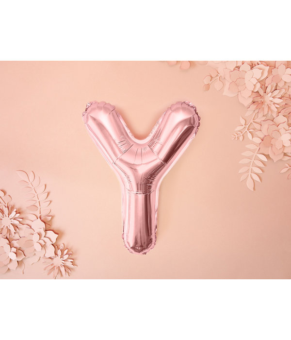 Folieballon Y Rose Goud 35 cm