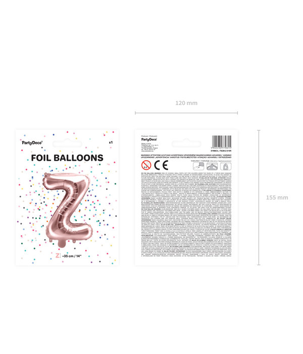 Folieballon Z Rose Goud 35 cm