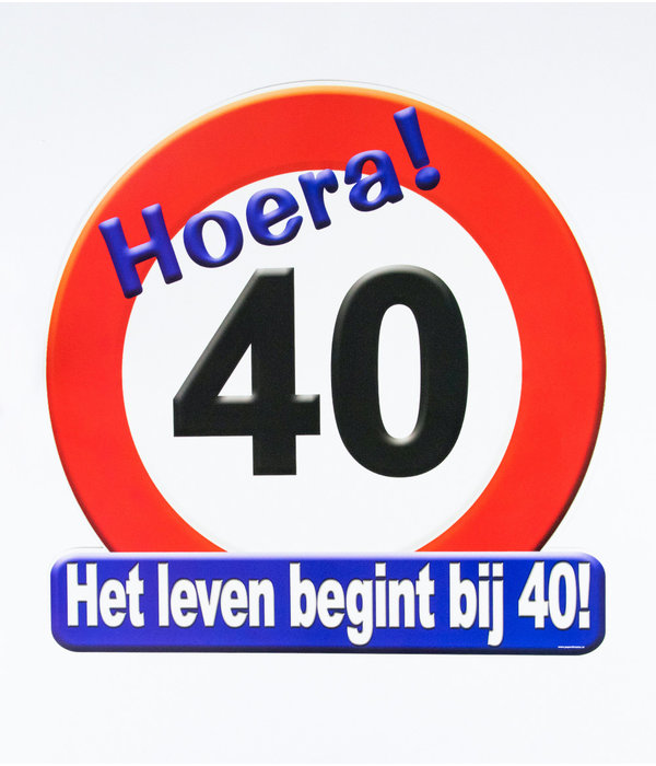 Beste Huldeschild Hoera 40 Jaar - Feestbazaar.nl WM-17