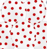 Ballonnen Pastel Wit Met Rode Stippen - 6 Stuks