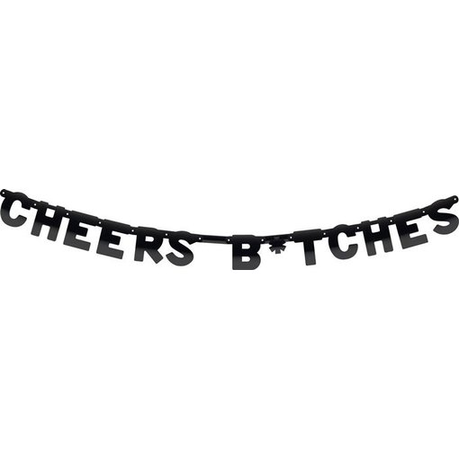 Letterslinger 'Cheers B*tches' Zwart - 6 meter