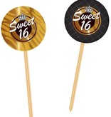 Prikkers Sweet 16 Goud/Zwart - 20 Stuks
