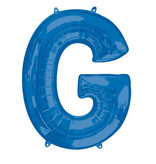Folieballon Blauwe Letter 'G' groot