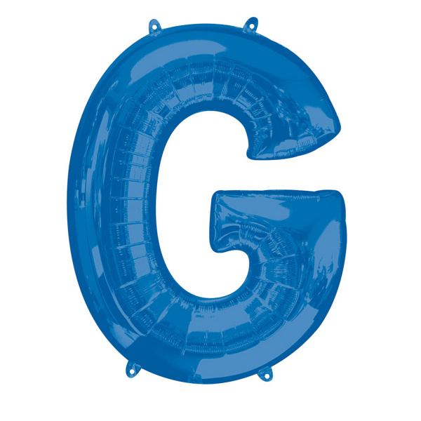 Folieballon Blauwe Letter 'G' groot