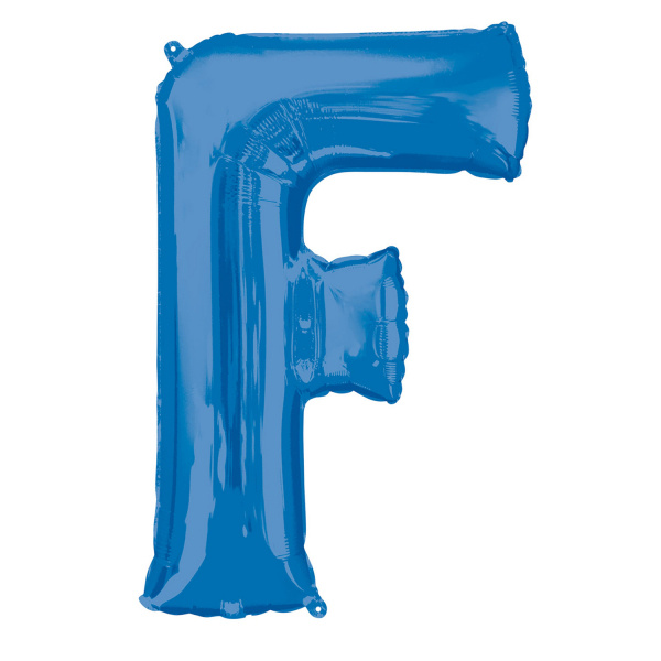 Folieballon Blauwe Letter &apos;F&apos; groot