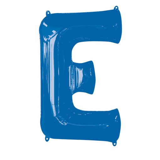 Folieballon Blauwe Letter 'E' groot