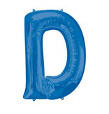 Folieballon Blauwe Letter 'D' groot