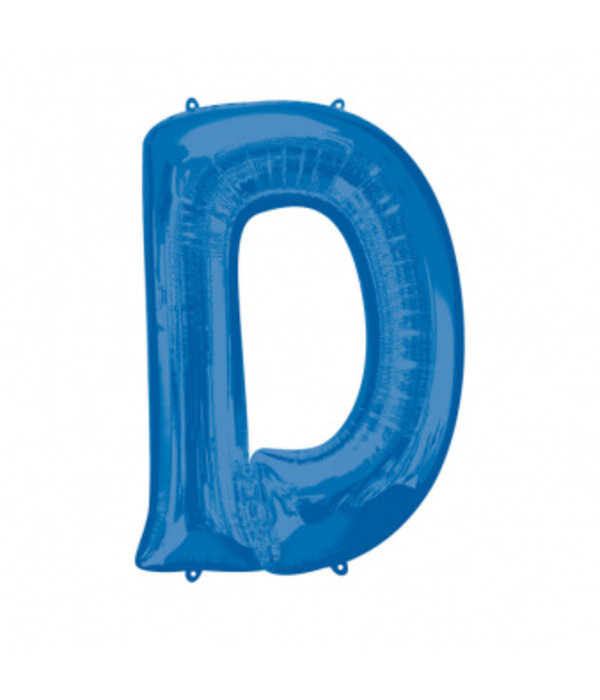 Folieballon Blauwe Letter 'D' groot