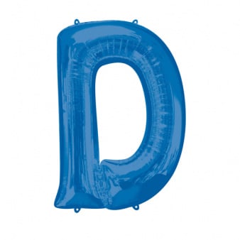Folieballon Blauwe Letter &apos;D&apos; groot