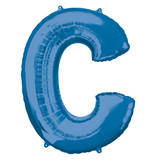 Folieballon Blauwe Letter 'C' groot