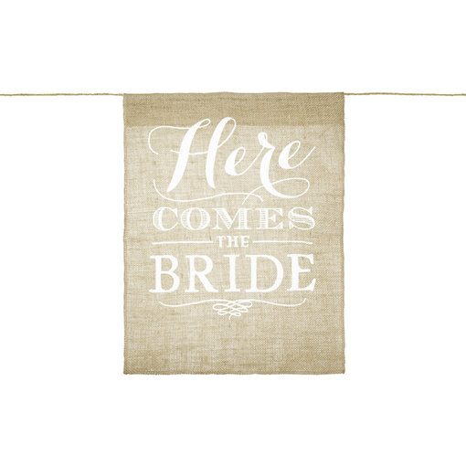 Bruiloft Vlag 'Here Comes The Bride'
