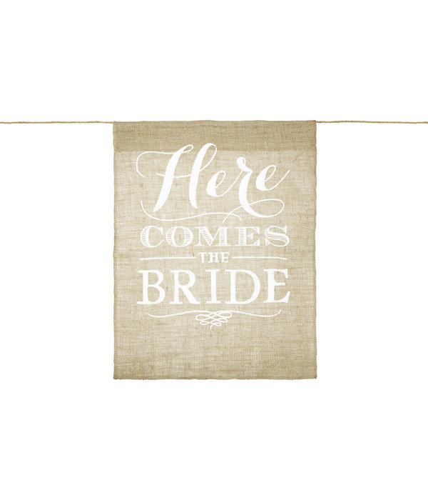 Bruiloft Vlag 'Here Comes The Bride'