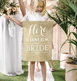 Bruiloft Vlag 'Here Comes The Bride'