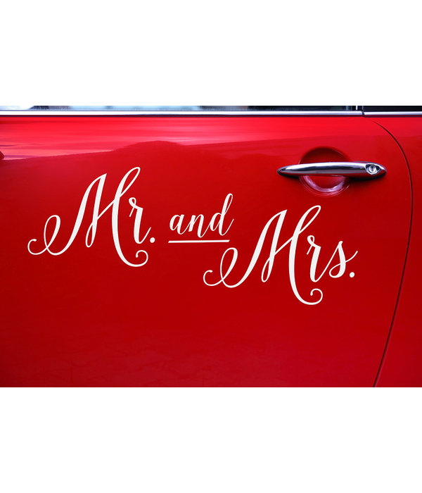 Autosticker Mr & Mrs