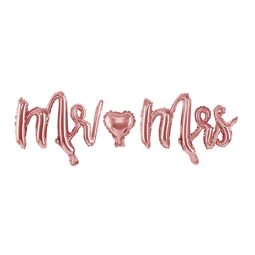 Folieballon Mr & Mrs Rosé Goud
