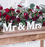 Houten Decoratie Mr & Mrs Wit