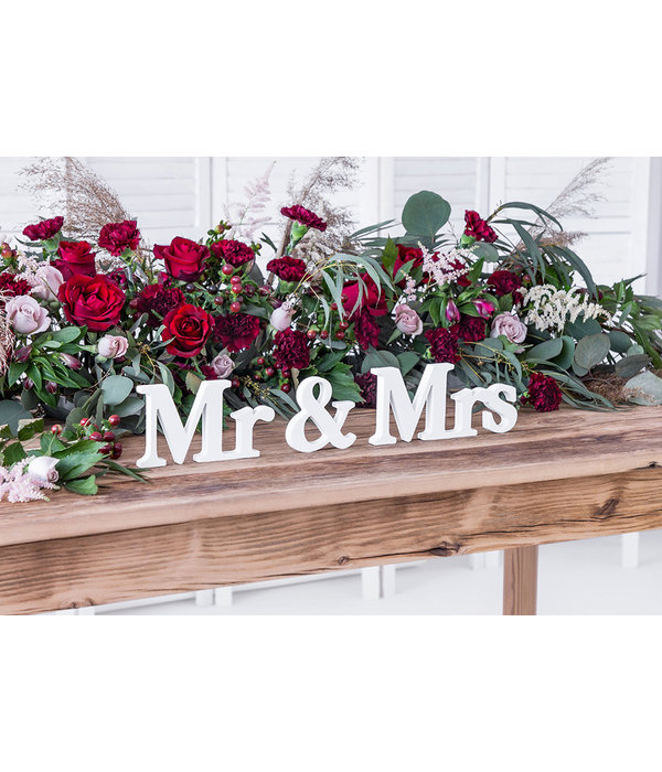Houten Decoratie Mr & Mrs Wit