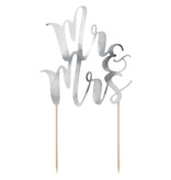 Taart Topper Mr & Mrs Zilver