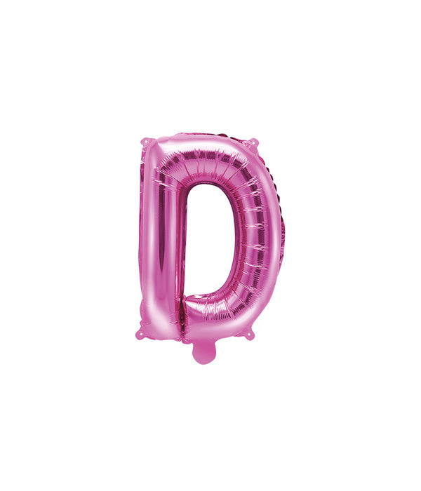 Folieballon Letter 'D' Donker Roze - 35cm