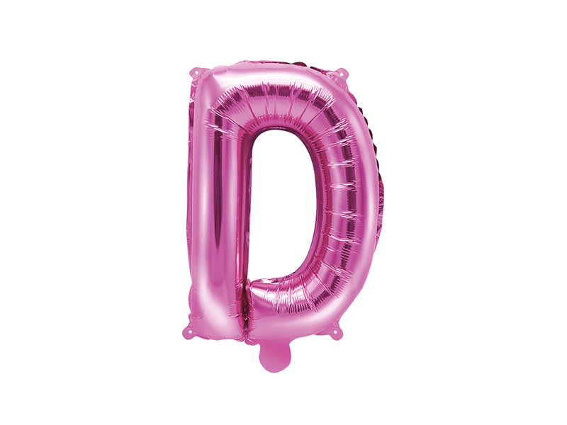 Folieballon Letter &apos;D&apos; Donker Roze - 35cm