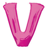 Folieballon Roze Letter 'V' Groot
