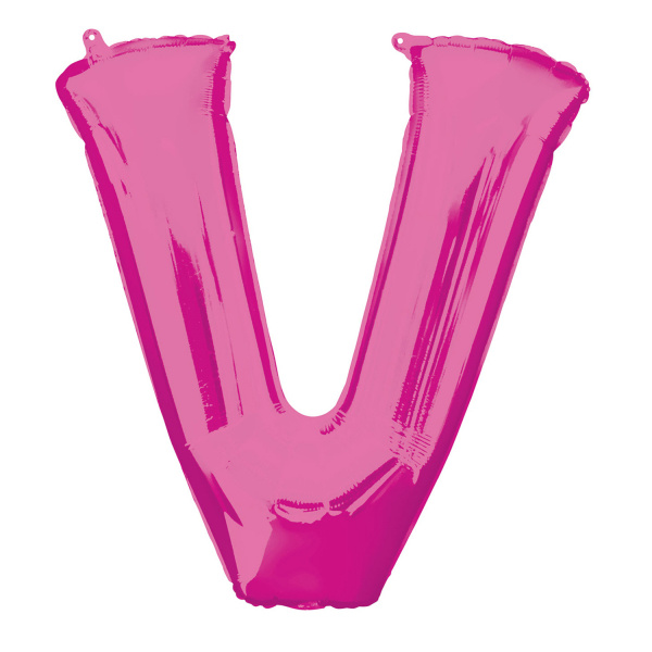 Folieballon Roze Letter &apos;V&apos; Groot afbeelding