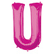 Folieballon Roze Letter 'U' Groot
