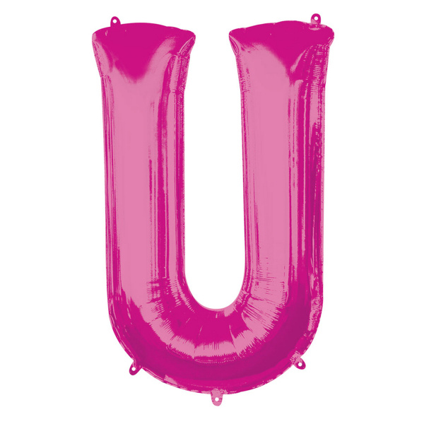 Folieballon Roze Letter &apos;U&apos; Groot