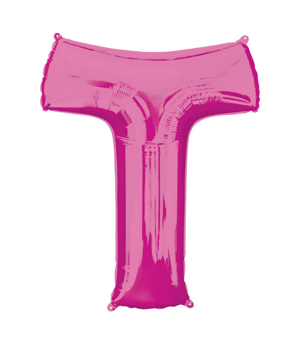 Folieballon Roze letter 'T' Groot