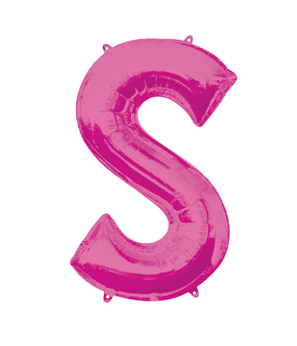 Folieballon Roze Letter 'S' Groot