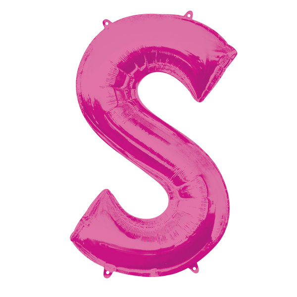 Folieballon Roze Letter &apos;S&apos; Groot afbeelding