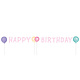 Letterbanner 'Happy Birthday' Pastel Roze