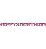 Letterbanner 30 Jaar Sprakling Roze