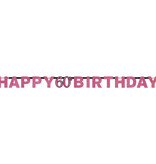 Letterbanner 60 Jaar Sparkling Roze