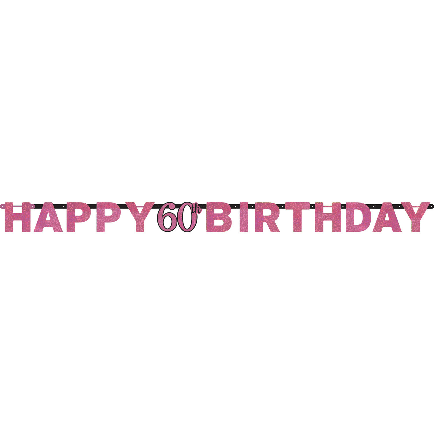 Letterbanner 60 Jaar Sparkling Roze afbeelding