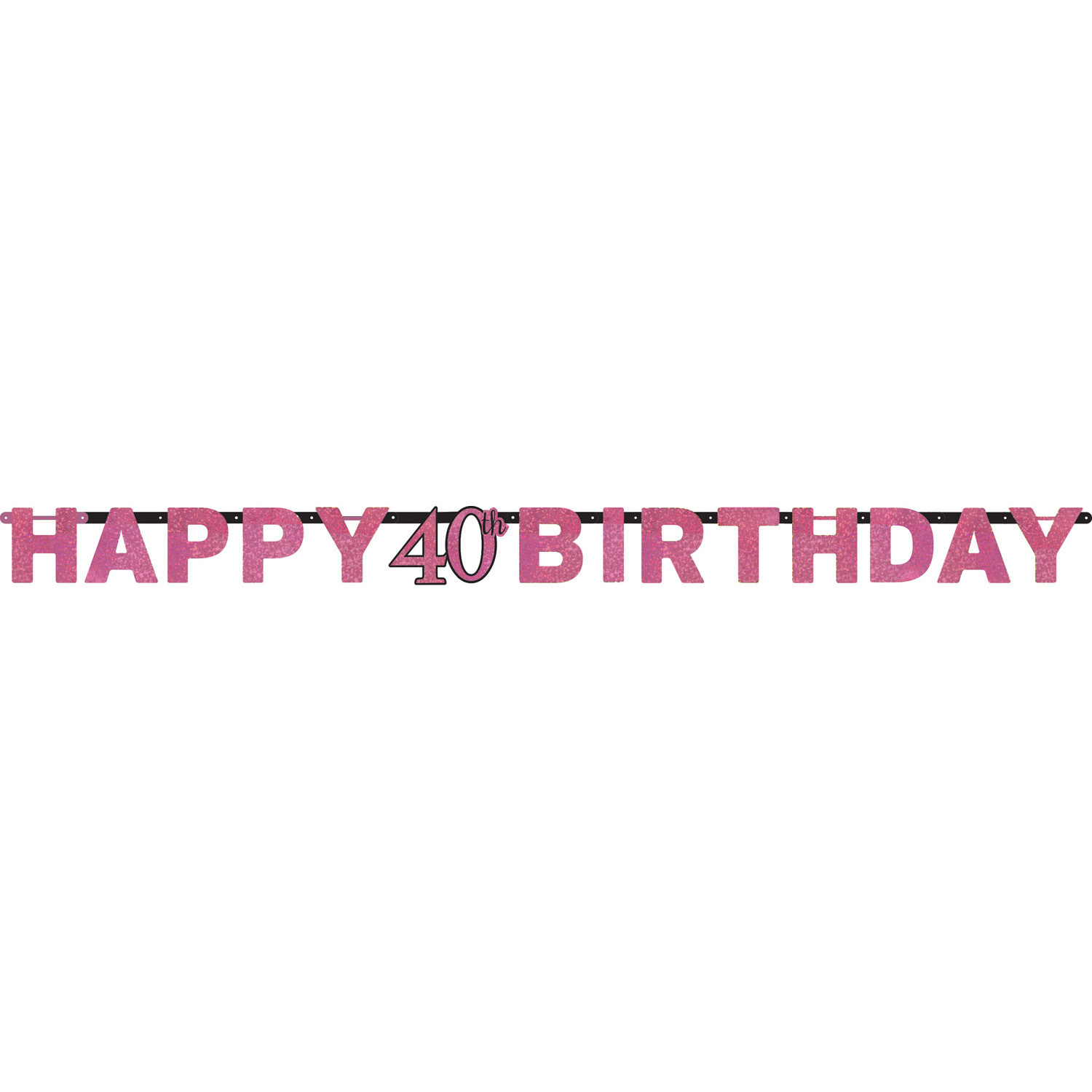 Letterbanner 40 Jaar Sparkling Roze