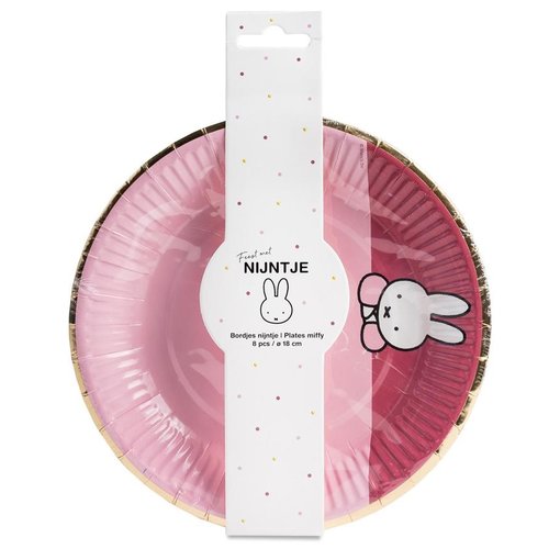 Bordjes Nijntje Roze - 8 Stuks