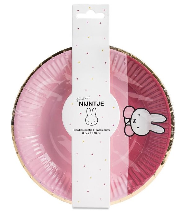Bordjes Nijntje Roze - 8 Stuks