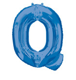 Folieballon Blauwe Letter ´Q´ - Groot