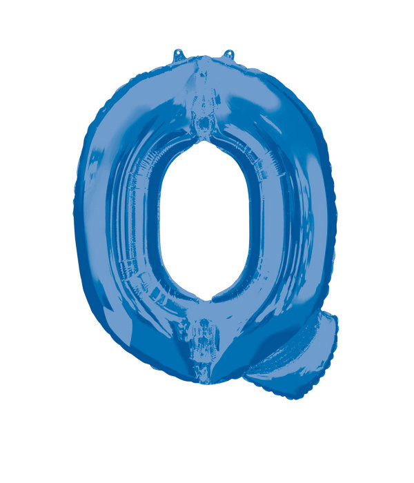 Folieballon Blauwe Letter ´Q´ - Groot