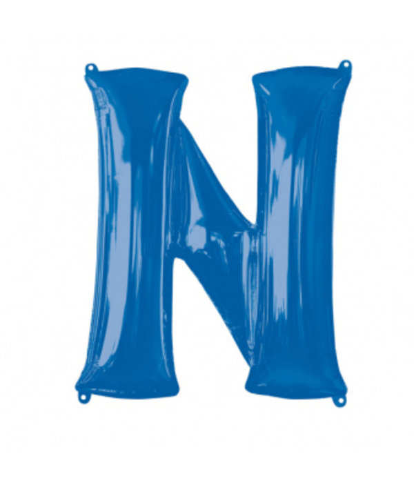 Folieballon Blauwe Letter 'N' - Groot