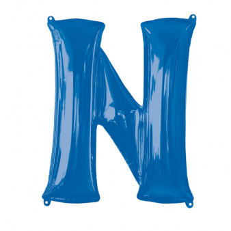 Folieballon Blauwe Letter &apos;N&apos; - Groot afbeelding
