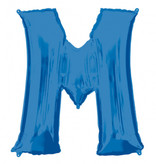 Folieballon Blauwe Letter 'M' - Groot